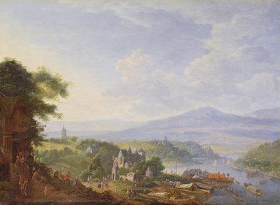 View on the Rhine, near Cologne, c.1700-10 by Jan the Elder Griffier